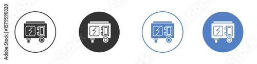 Generator icon concept. solid style icon designs for website, app, UI.