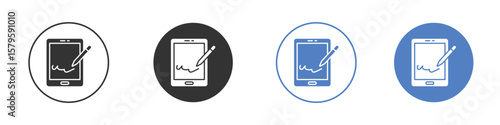 Electronic signature icon concept. solid style icon designs for website, app, UI.