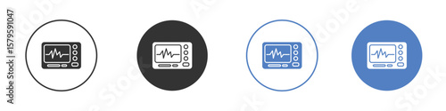 EKG monitor icon concept. solid style icon designs for website, app, UI.