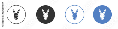 Donkey icon concept. solid style icon designs for website, app, UI.