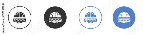 Domain icon concept. solid style icon designs for website, app, UI.