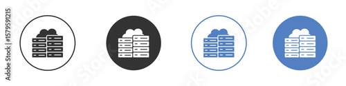 Data center icon concept. solid style icon designs for website, app, UI.