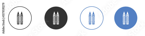 Crayon icon concept. solid style icon designs for website, app, UI.