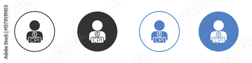 Consumer prices index icon concept. solid style icon designs for website, app, UI.