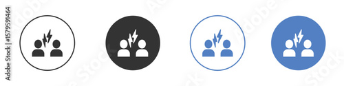 Conflict icon concept. solid style icon designs for website, app, UI.