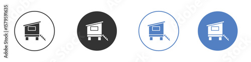 Chicken coop icon concept. solid style icon designs for website, app, UI.