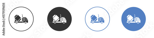 Cement truck icon concept. solid style icon designs for website, app, UI.