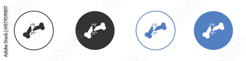 Broken bone icon concept. solid style icon designs for website, app, UI.