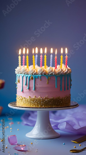 Birthday cake with candles