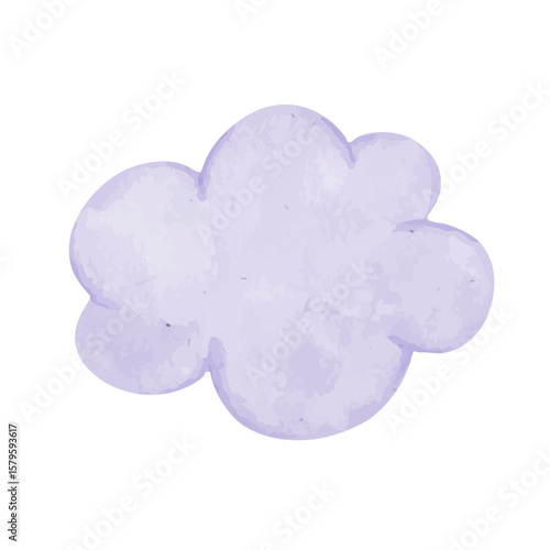 Airy, colorful blue clouds. Vector graphics.