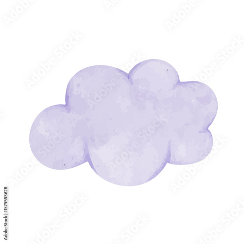 Airy, colorful blue clouds. Vector graphics.