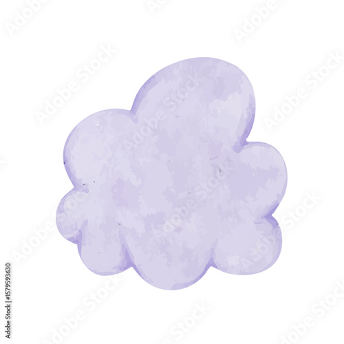 Airy, colorful blue clouds. Vector graphics.
