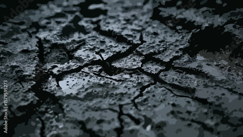 Cracked black soil texture