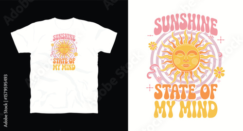 Sunshine state of my mind typography t shirt design, motivational typography t shirt design, inspirational quotes t-shirt design