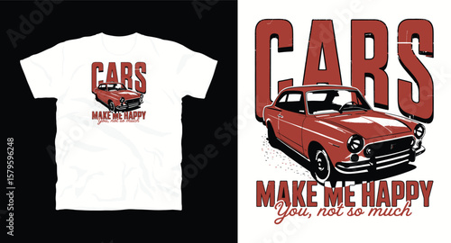 Racing club vector t-shirt print design. Car print design for t shirt print, poster, sticker, background and other uses.