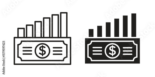 capital gain icon vector, sign and symbol for design, website or apps elements.