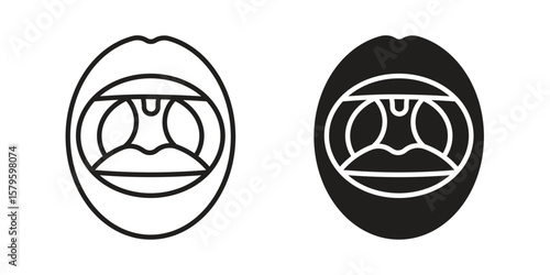 Tonsillitis icon vector, sign and symbol for design, website or apps elements.