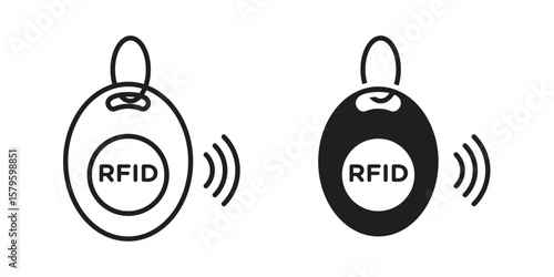 RFID key tag icon vector, sign and symbol for design, website or apps elements.