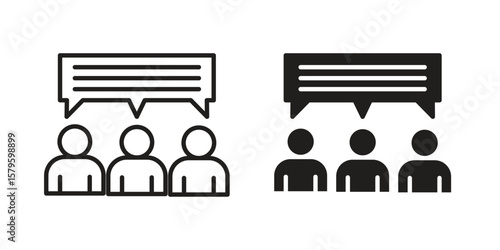 Public opinion icon vector, sign and symbol for design, website or apps elements.
