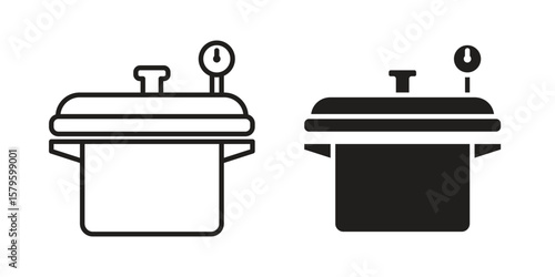 Tableau sur toile pressure cooker icon vector, sign and symbol for design, website or apps elements