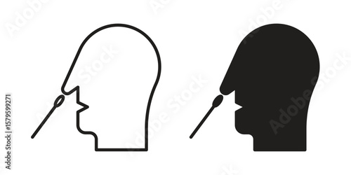Nasal swab icon vector, sign and symbol for design, website or apps elements.