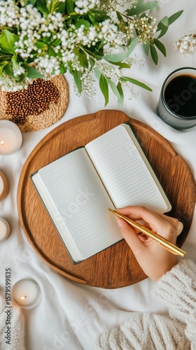 Cozy Corner With a Warm Drink and Notes by the Window in a City Setting.