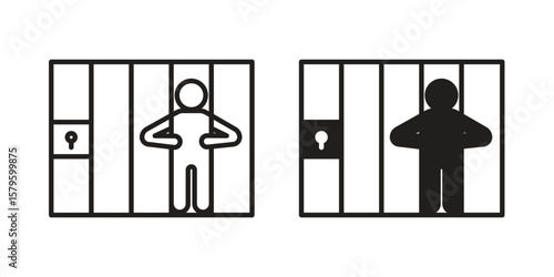 Jail icon vector, sign and symbol for design, website or apps elements.