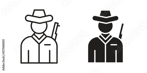 Hunter icon vector, sign and symbol for design, website or apps elements.