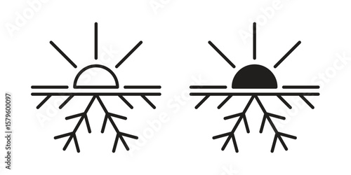 Hot and cold icon vector, sign and symbol for design, website or apps elements.
