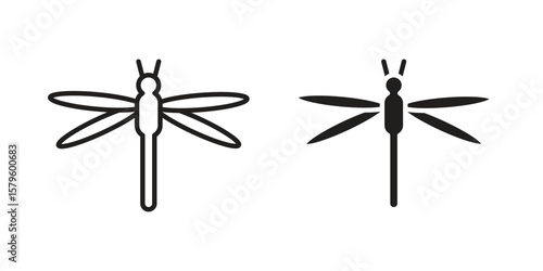 Dragon fly icon vector, sign and symbol for design, website or apps elements.