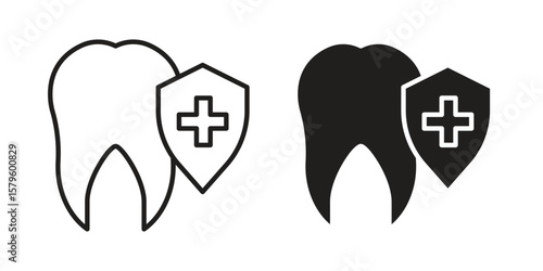 Dental insurance icon vector, sign and symbol for design, website or apps elements.