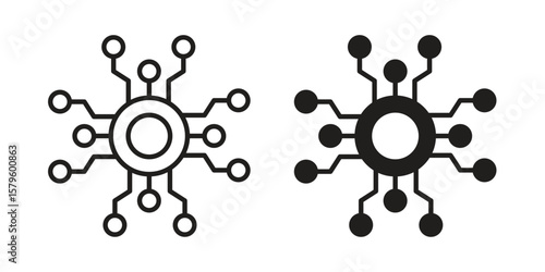 Decentralized icon vector, sign and symbol for design, website or apps elements.