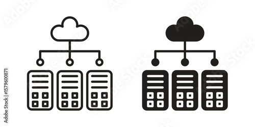 Data center icon vector, sign and symbol for design, website or apps elements.