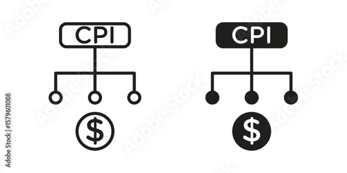 Consumer prices index icon vector, sign and symbol for design, website or apps elements.