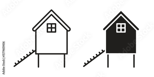 Chicken coop icon vector, sign and symbol for design, website or apps elements.