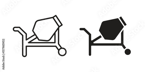 Cement mixer icon vector, sign and symbol for design, website or apps elements.