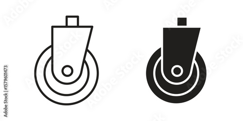 Cart trolley wheel icon vector, sign and symbol for design, website or apps elements.