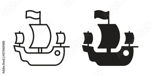 Caravel icon vector, sign and symbol for design, website or apps elements.