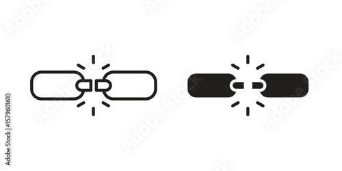 Broken link icon vector, sign and symbol for design, website or apps elements.