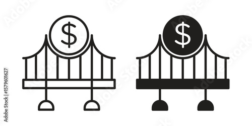 Bridging loan icon vector, sign and symbol for design, website or apps elements.