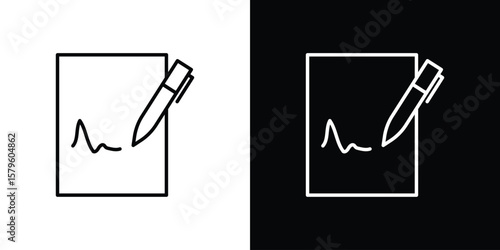 Write icon vector symbols pack in black and white lines