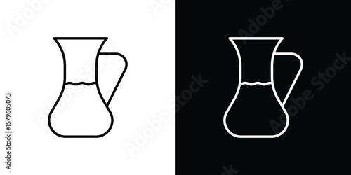 Vinegar icon vector symbols pack in black and white lines