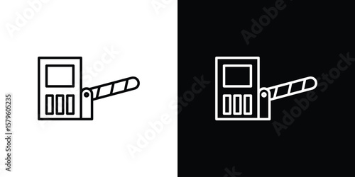 Toll road icon vector symbols pack in black and white lines