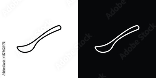 Spoon icon vector symbols pack in black and white lines