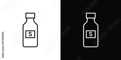 Solvent icon vector symbols pack in black and white lines