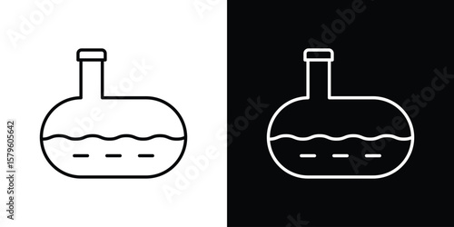 Sewerage tank icon vector symbols pack in black and white lines