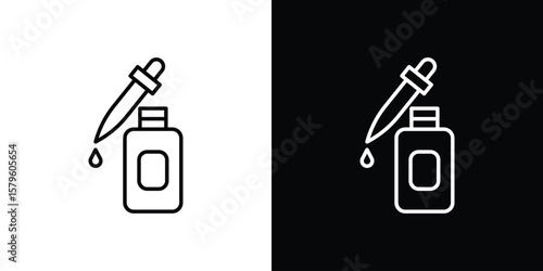 Serum icon vector symbols pack in black and white lines