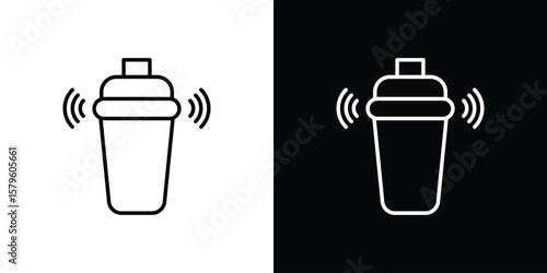 Shaker icon vector symbols pack in black and white lines