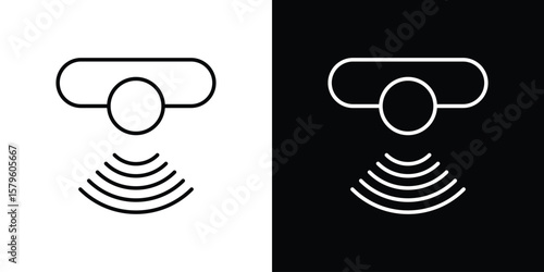 Sensor icon vector symbols pack in black and white lines