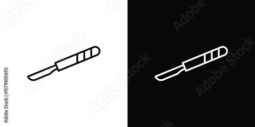 Scalpel icon vector symbols pack in black and white lines